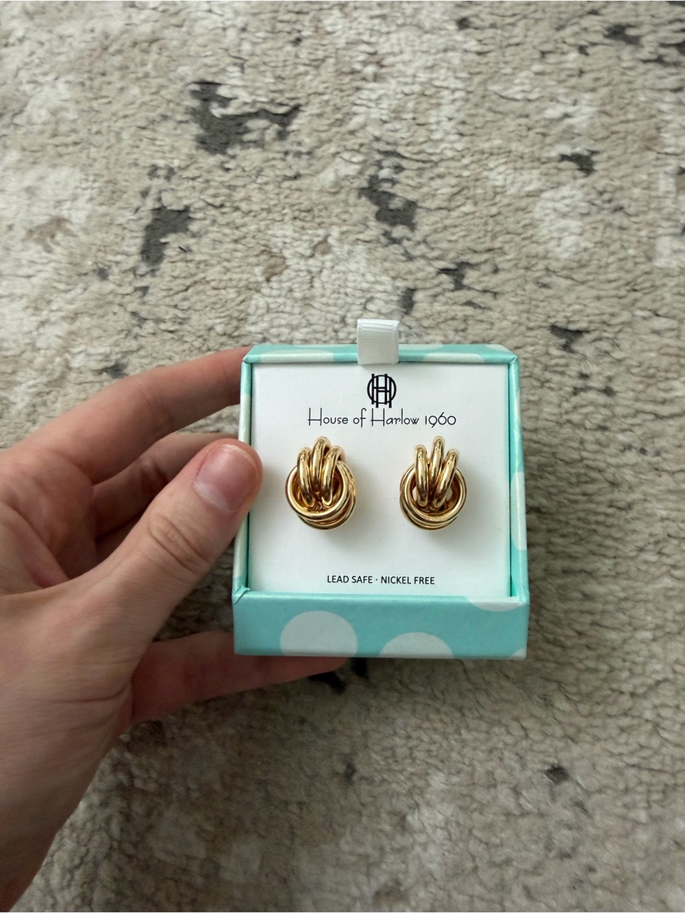 House of Harlow 1960 Shiny Gold Knot Earrings
